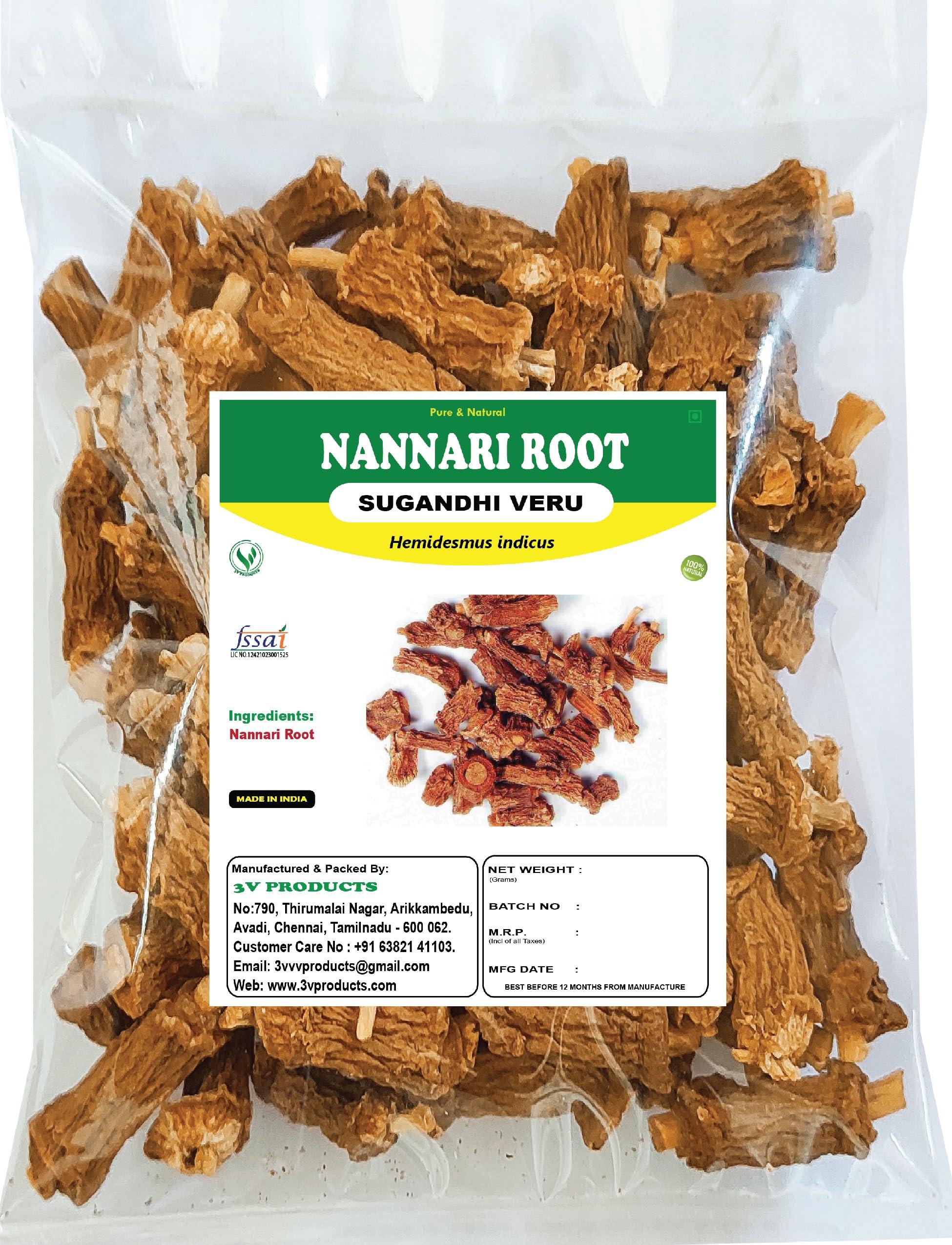 3V PRODUCTS 3V PRODUCTS Natural Nannari Roots 1Kg | Sugandhi Veru Roots | Anantmool Roots | Indian Sarsaparilla | Hemidesmus Indicus for Body Cooling | Blood purifier | Digestive (Pack of 1)