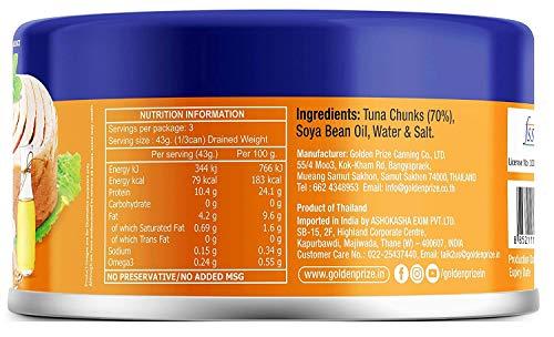 Golden Prize Golden Prize Tuna Chunk in Soyabean Oil (185 gm Each - Pack of 3 )