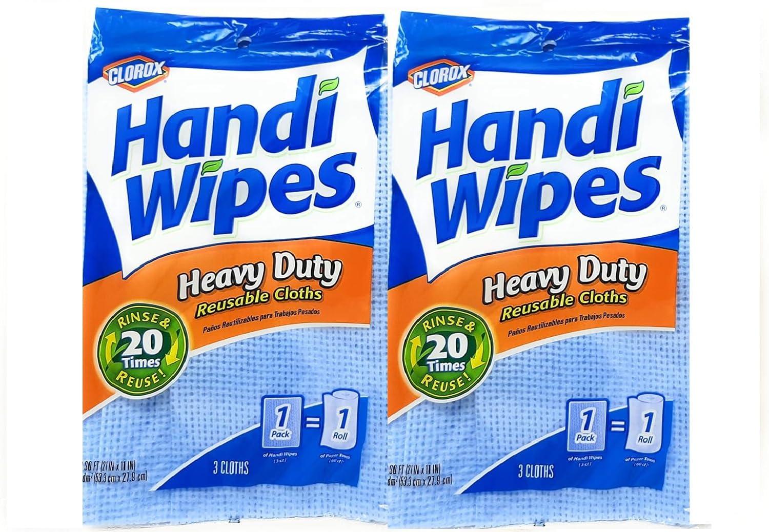 Handi Wipes Handi Wipes Heavy Duty Reusable Cloths, Color May Vary - 3 ct - 2 pk by Handi Wipes