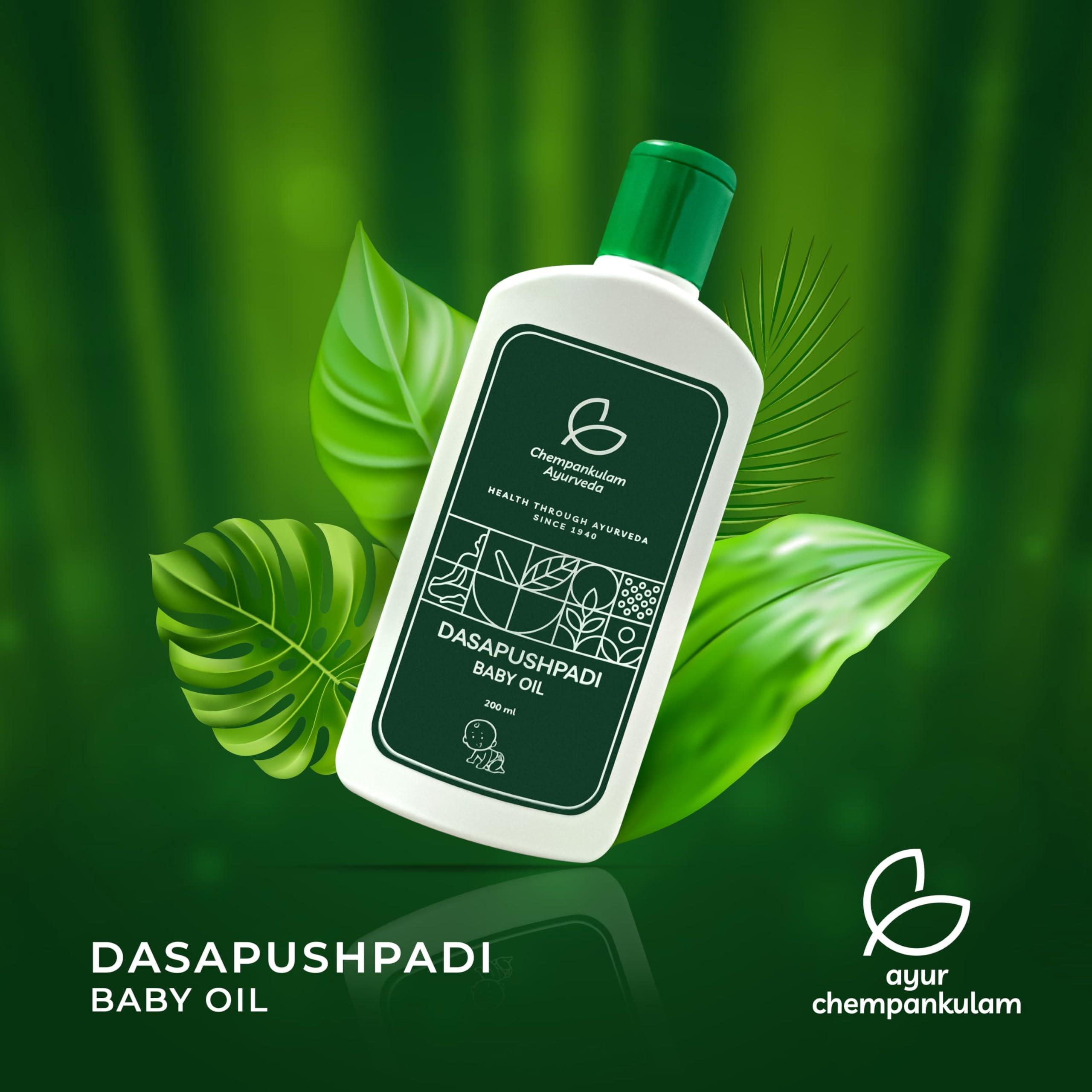 NavaFresh Basics Dasapushpadi Baby Oil 200ml | Ayurvedic Baby Massage Oil for all Skin Types | Gentle and Non Sticky Ayurvedic Oil | Ayurvedic Coconut Oil for Nourishing Skin and Hair | Chempankulam Pharmacy