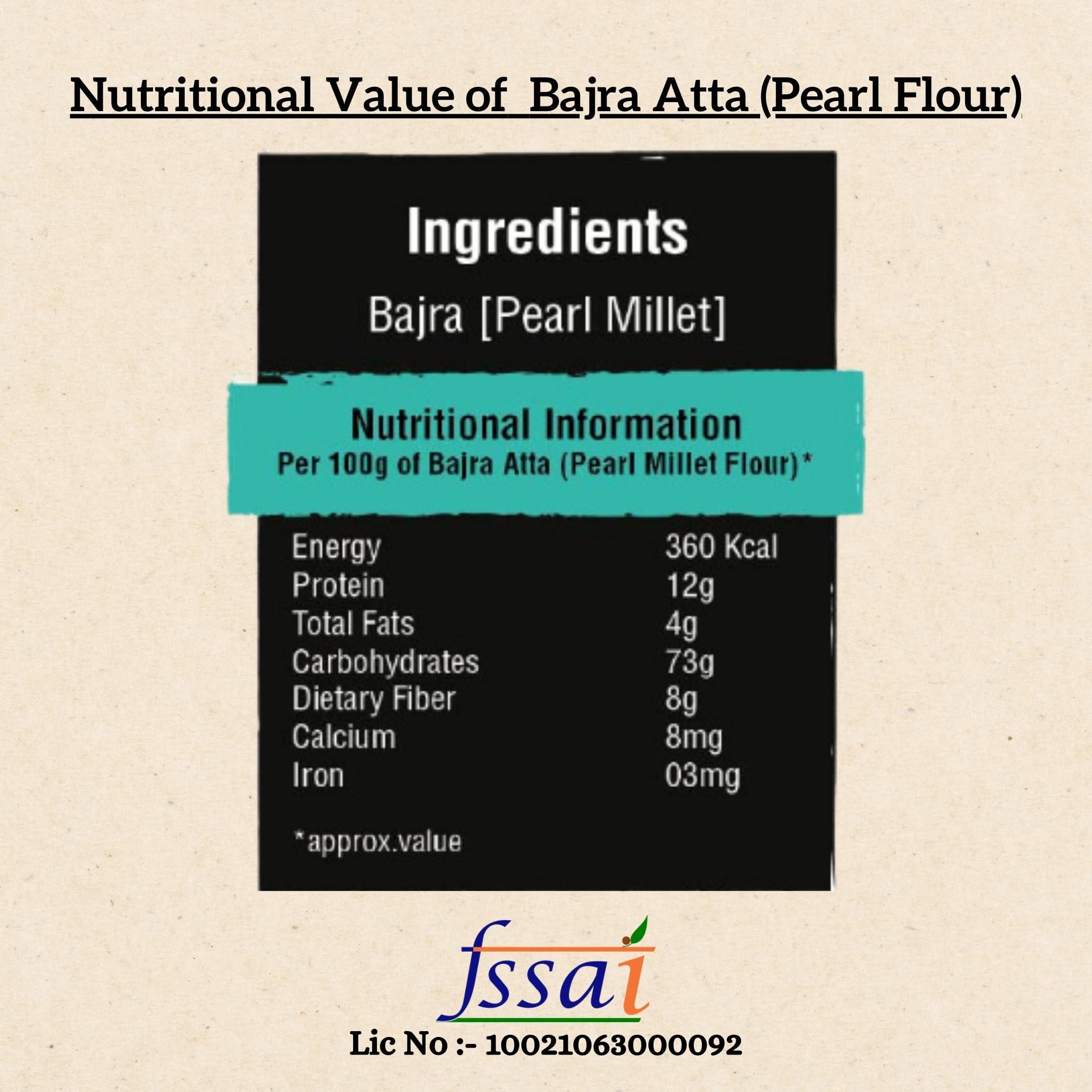 Amwel Amwel Combo of Bajra Atta 450g + Jowar Atta 450g | Pearl Millet Flour + Sorghum Flour | Gluten Free Diabetic Friendly Low GI Atta for Chapati | Helps manage weight 900g | Vacuum Packed