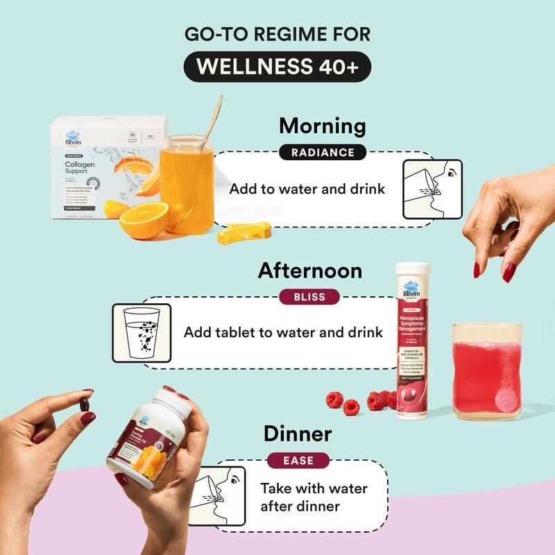 Bloom by Boldcare Bloom Ageless Beauty Kit for Women 40+ | 30 Collagen Powder + Antioxidants Sachets & Menopause Supplement Combo | Reduces Wrinkles & Hormonal Imbalance | Better Skin and Overall Well-being