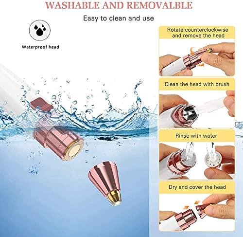 Cleanfly Cleanfly Facial Hair Remover Women, Rechargeable 2-1 Eyebrow Trimmer Razor Portable Painless Electric Lady Shaver For Body Face Beard Eyebrows Ear Nose Lips Chin Female Hair Removal
