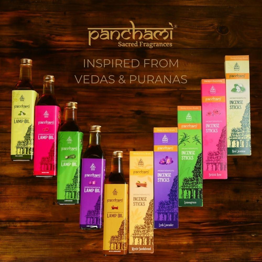 panchami Panchami Sacred Fragrances - Rose Lamp Oil | Inspired from Vedas & Puranas | 100% Natural & Pure Pooja Oil | For Worship & Wellness | 1000 ML