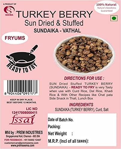 Seema Seema Sun Dried Turkey Berry, 350 Grams (sundakkai Vathal)