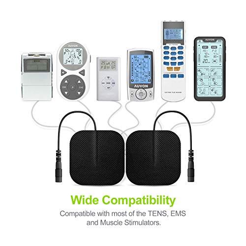 AUVON AUVON TENS Unit Pads 2X2 20 Pcs, 3rd Gen Latex-Free Replacement Pads Electrode Patches with Upgraded Self-Stick Performance and Non-Irritating Design for Electrotherapy (Black)