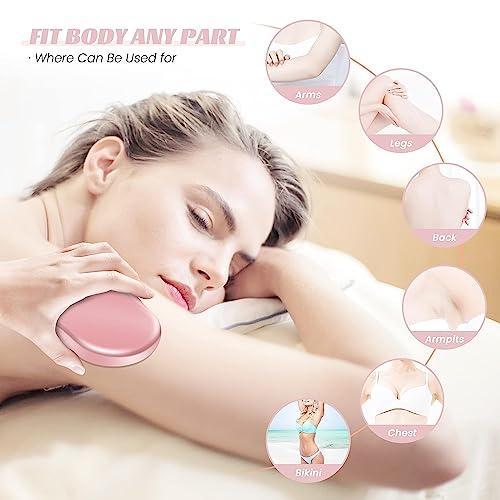 SWAURSAHA SWAURSAHA Premium Reusable Crystal Hair Remover for Women and Men | Ice Cube Roller for Face and Eye | Hair Removal & Ice Roller Tool (PINK)