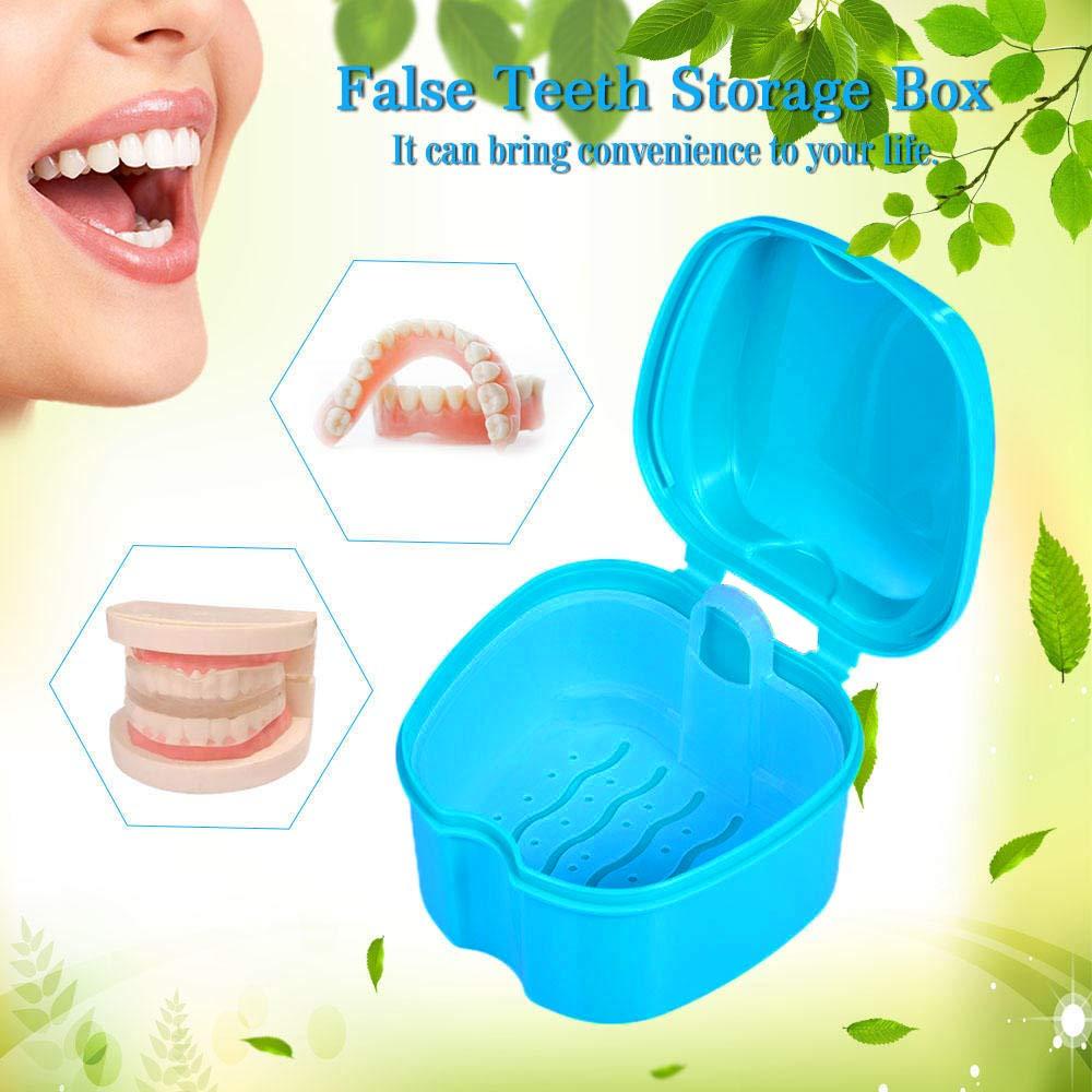THINKPRICE Denture Bath Box Cup, Complete Clean Care for Dentures, Clear Braces, Mouth Guard, Night Guard & Retainers,Traveling