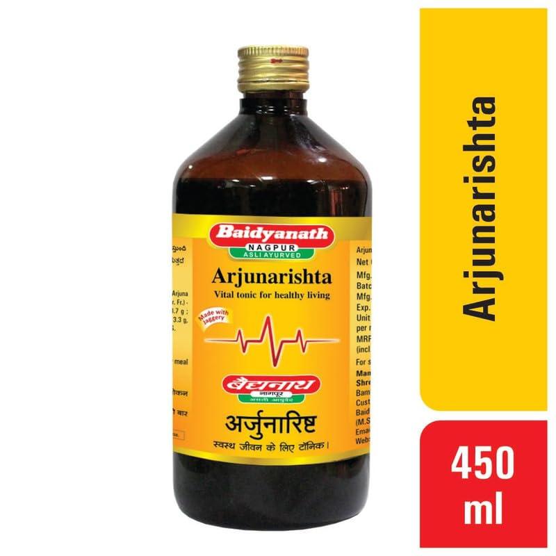 Ayurvedant Baidyanath Arjunarishta Syrup for Healthy Heart Care and Digestion Tonic - 450 ml