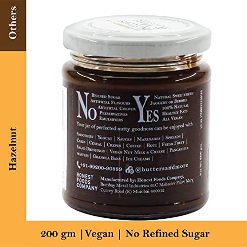 Butters & More Butters & More Vegan Hazelnut Butter With Dark Cocoa & Palm Jaggery (200G). Healthy Chocolate Spread.