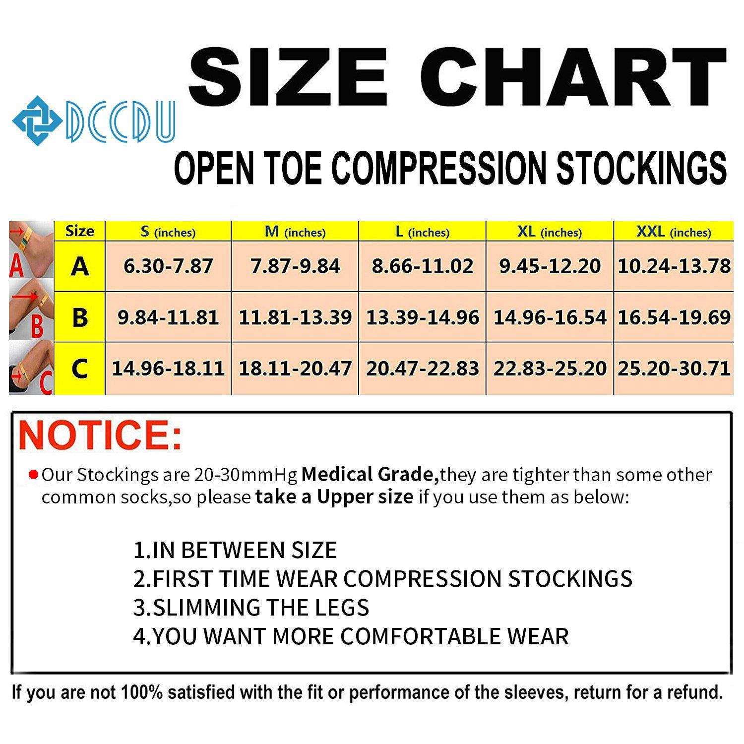 DCCDU DCCDU Thigh High Footless Compression Stockings 20-30 mmHg Gradient Compression Medical Ted Hose for Varicose Veins Swelling, 3-beige, M