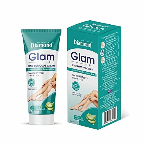 Diamond Diamond Glam Hair Removal Cream for Women With No Ammonia Smell, Normal Skin,Bikini line, Aloe Vera Cream -60g | Suitable for Legs, Underarms, Bikini Line, Arms(Pack of 3)