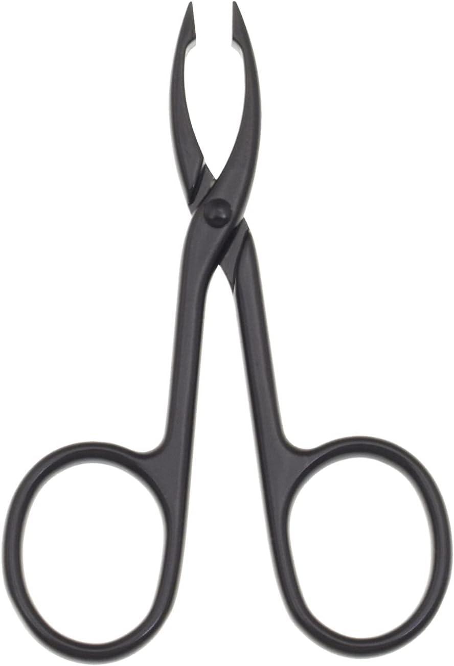 BEETO BEETO 2 Pieces Tweezers Scissor, Handle Straight Tip Scissor Shaped Eyebrows Tweezers, for Hair Plucker, Remover Facial Hair Eyebrows Care (Silver and Black)
