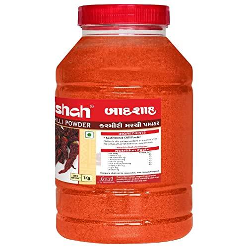 Badshah Badshah Kashmiri Red Chilli Powder/Natural and Fresh Lal Mirch Powder / 1 Kg/No Preservatives/Pack Of 1 / Basic Indian Spices
