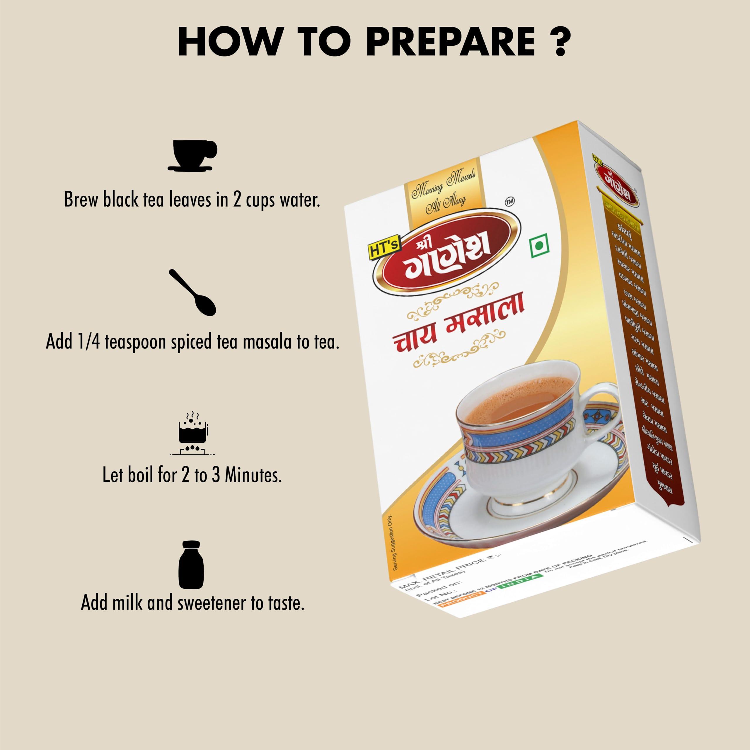 SHREE GANESH HT'S SHREE GANESH TEA MASALA (50 Gram) x 3 Packs