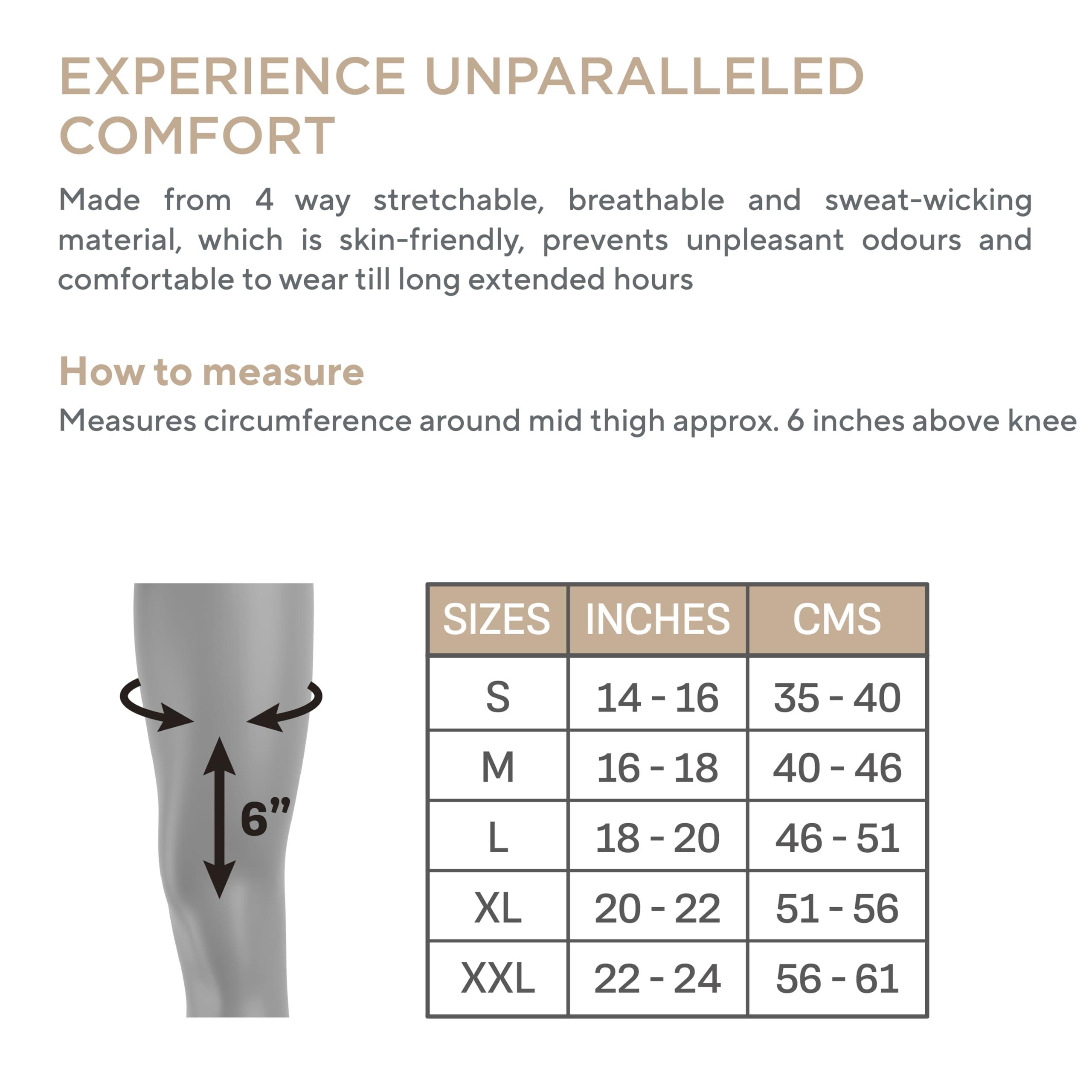 FOVERA FOVERA Thigh Support,Thigh Compression Sleeve for Quad and Hamstring Support for Men and Women (Size - M, 1 Pair)