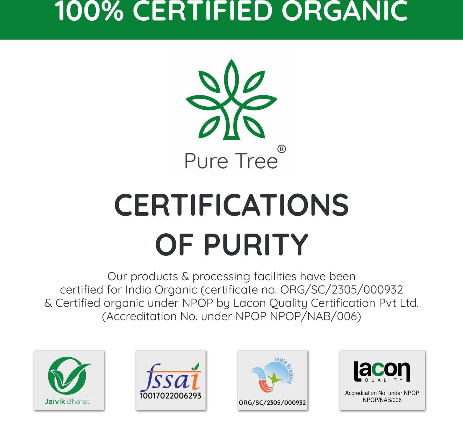 Pure Tree Pure Tree Certified Organic Pumpkin Seeds | 175 g | Glass Jar | Kaddu ke Beej | Organic Seeds for Eating Good Source Of Omega 3 | Raw Pumpkin Seeds Organic Superfood