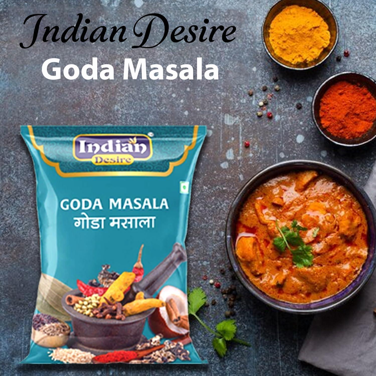 Indian Desire Indian Desire Goda Masala Authentic & Homemade Artisanally crafted Goda Masala Powder Vegetable Masala | for Healthy Cooking | Ready to Cook | Pure & Hygiene | Spice Mix (200g,Pack of 4)