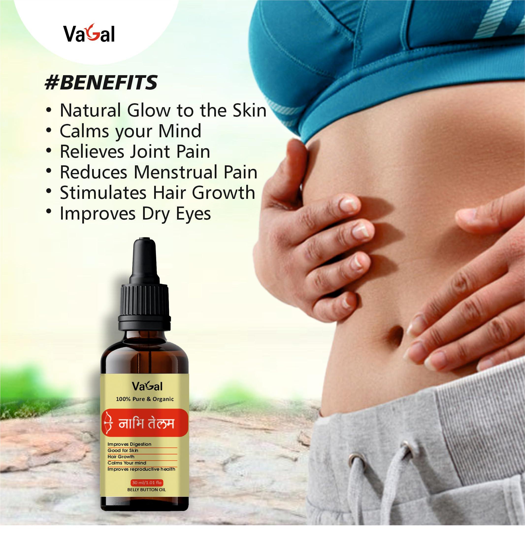 VAGAL Vagal Original Nabhi Tailam 30ml (Pack of 2) | Ayurvedic Multi Benefit Pure Nabhi Oil | Belly Button oil for Skin & Hair | Nabhi Oil ayurvedic for Health and Beauty | 2 x 30ml