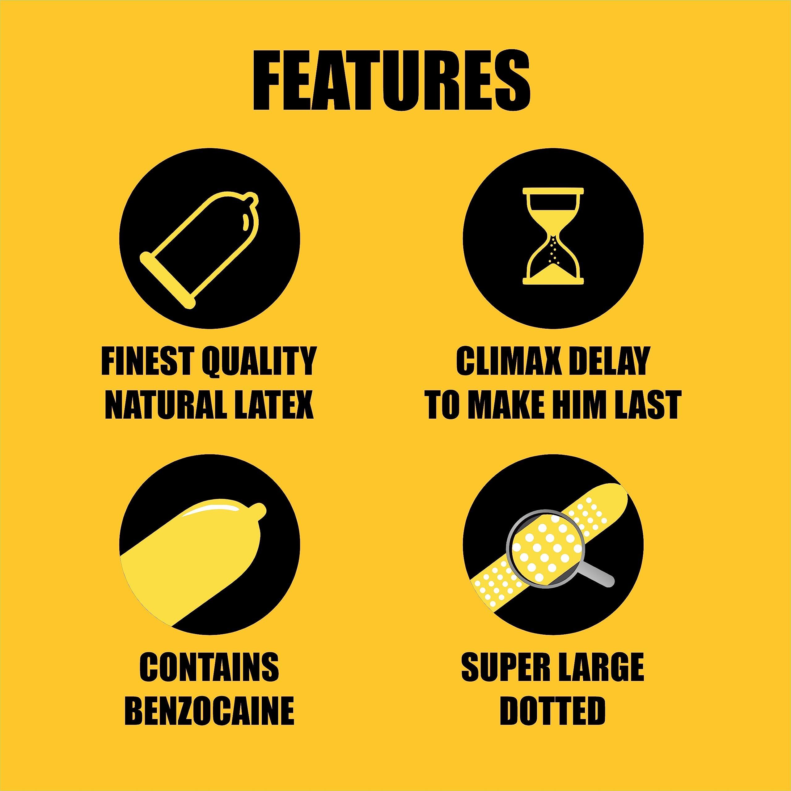 MEDIBAR MEDIBAR More Dots Condoms for Men | Vibe Orange ~ First time with (1600 DOTS) For more Last-Long pleasure | 10 Count (Pack of 3)