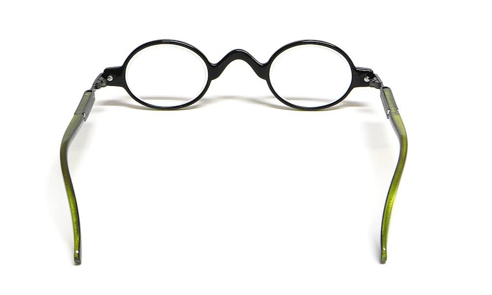 Calabria Calabria R314 Vintage Professor Oval Reading Glasses Incredibly Lightweight, Olive, Medium