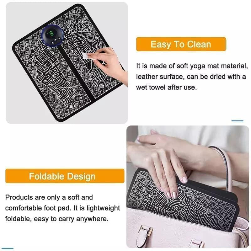 Flixify Flixify Foot Massager- Wireless Ems Massage Machine,Rechargeable,Portable,&Foldable Design. 8 Modes,19 Intensity Levels For Ultimate Pain Relief Foot Massager Pain Relief Wireless (Massager Combo)