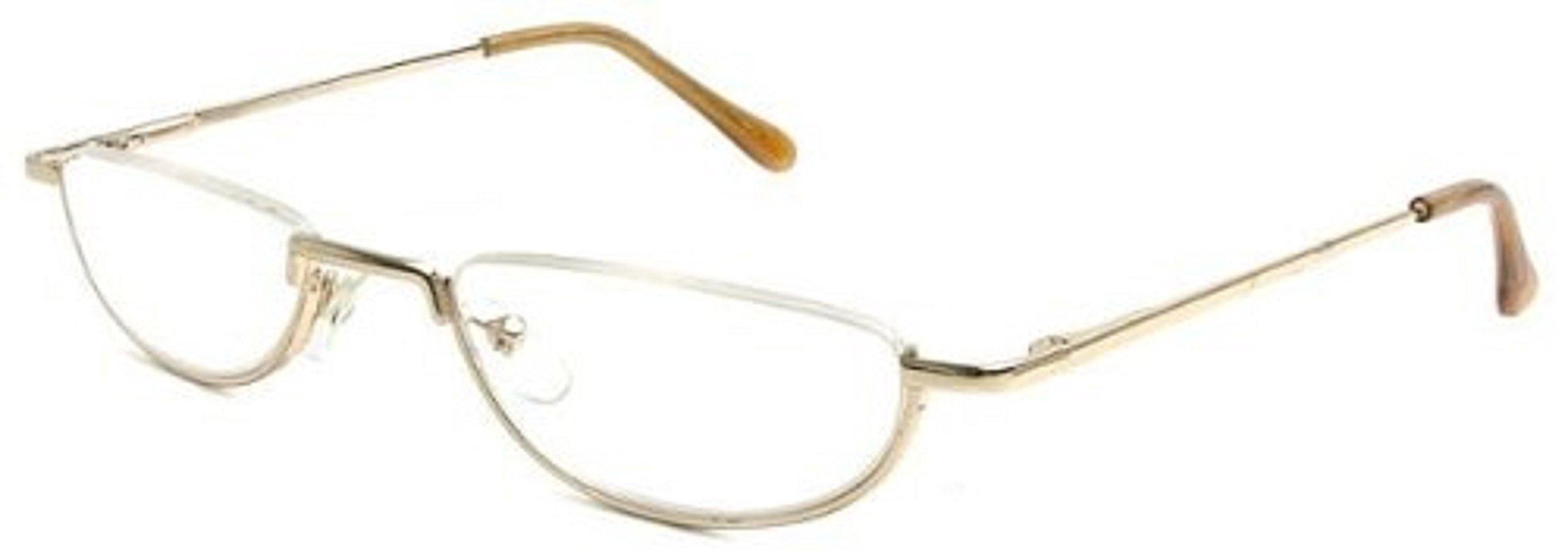 Readers Readers The Lynwood Unisex Half Moon Half Frame Reading Glasses Round Readers for Men and Women +2.5
