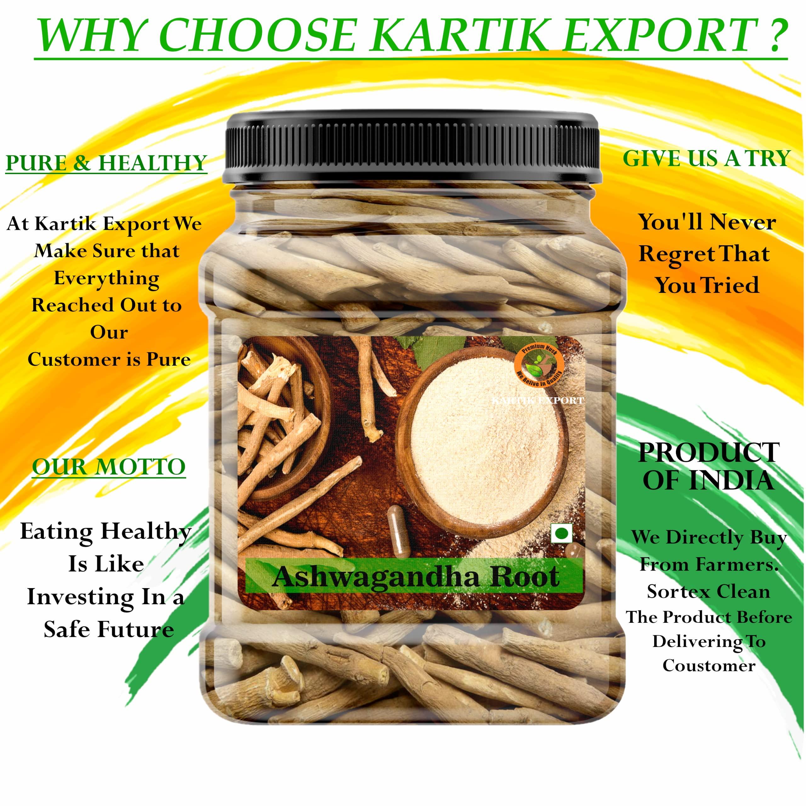 Kartik Export Kartik Export Ashwagandha Root - Asgandh - Withania Somnifera [ Height Growth & Stress Relief ] (250 gm)(Jar Pack)