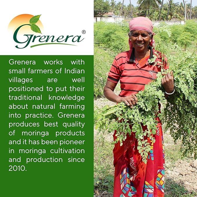 GRENERA Grenera Moringa Tablets 1000mg - Raw Dried Drumstick Shigru Leaf -No Chemical Coating- Non-GMO Whole Green Super-Food 120 Count (Pack of 1)