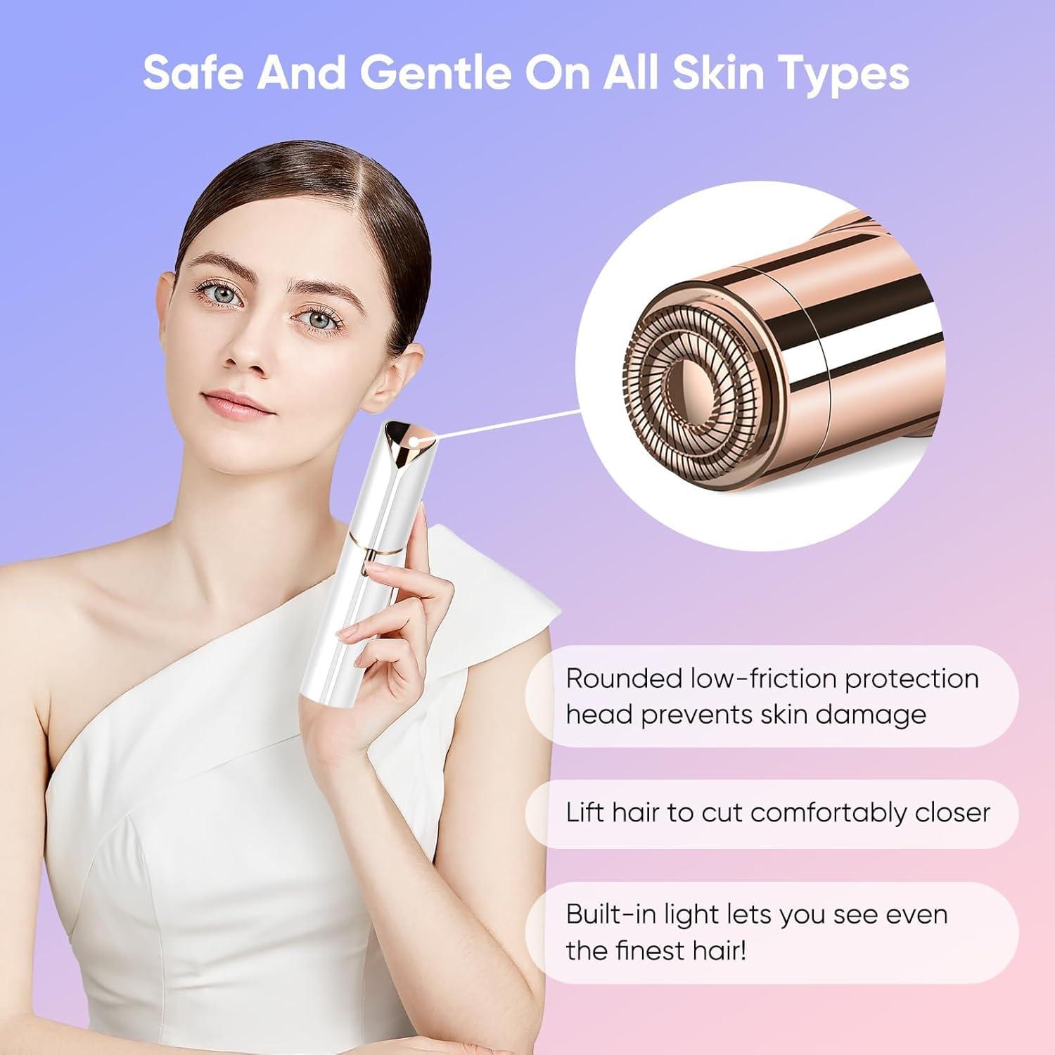 VIFORA VIFORA Facial Hair Remover Machine For Women - Face, Chin, Cheek, Eyebrow, Upper Lip Hair Remover for Women, USB RECHARGEABLE Epilator Machine for Women(White)