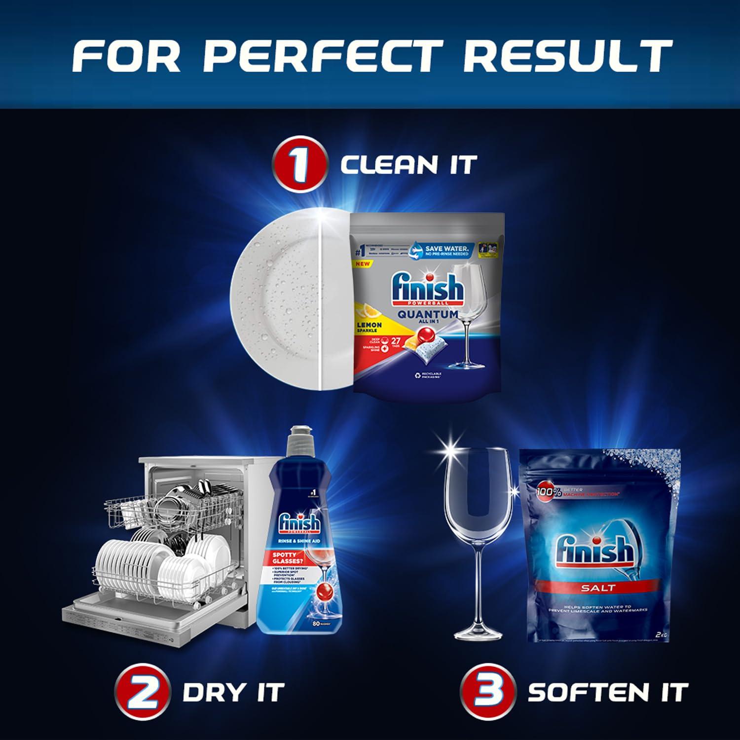 Finish Finish Dishwasher Rinse Aid, Shine & Dry - 400 ml (Pack of 4)