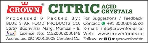 Crown Citric Acid Crystals 250g (50g x Pack of 5, Total:250g)