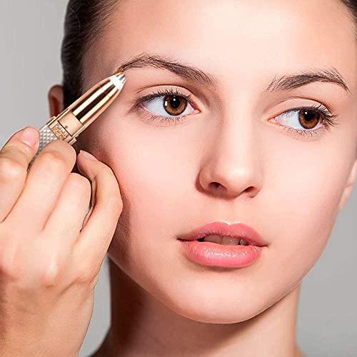 ENINAS ENINAS Eyebrow Trimmer for Women, 2 in 1 Rechargeable Facial Hair Remover with Replaceable Heads, Professional Painless Personal Hair Removal Eyebrow Razor with Indicator Lights, (Rose Gold)