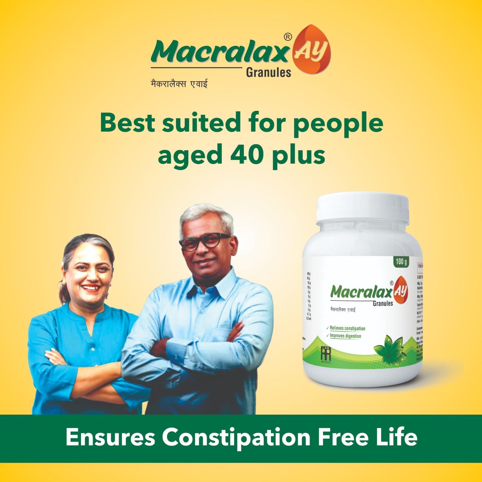 Macralax Macralax Gentle Relief Ayurvedic Granules Powder (200gm) | Sugar-Free Constipation Support for a Smooth Digestive Flow, Powder Granules