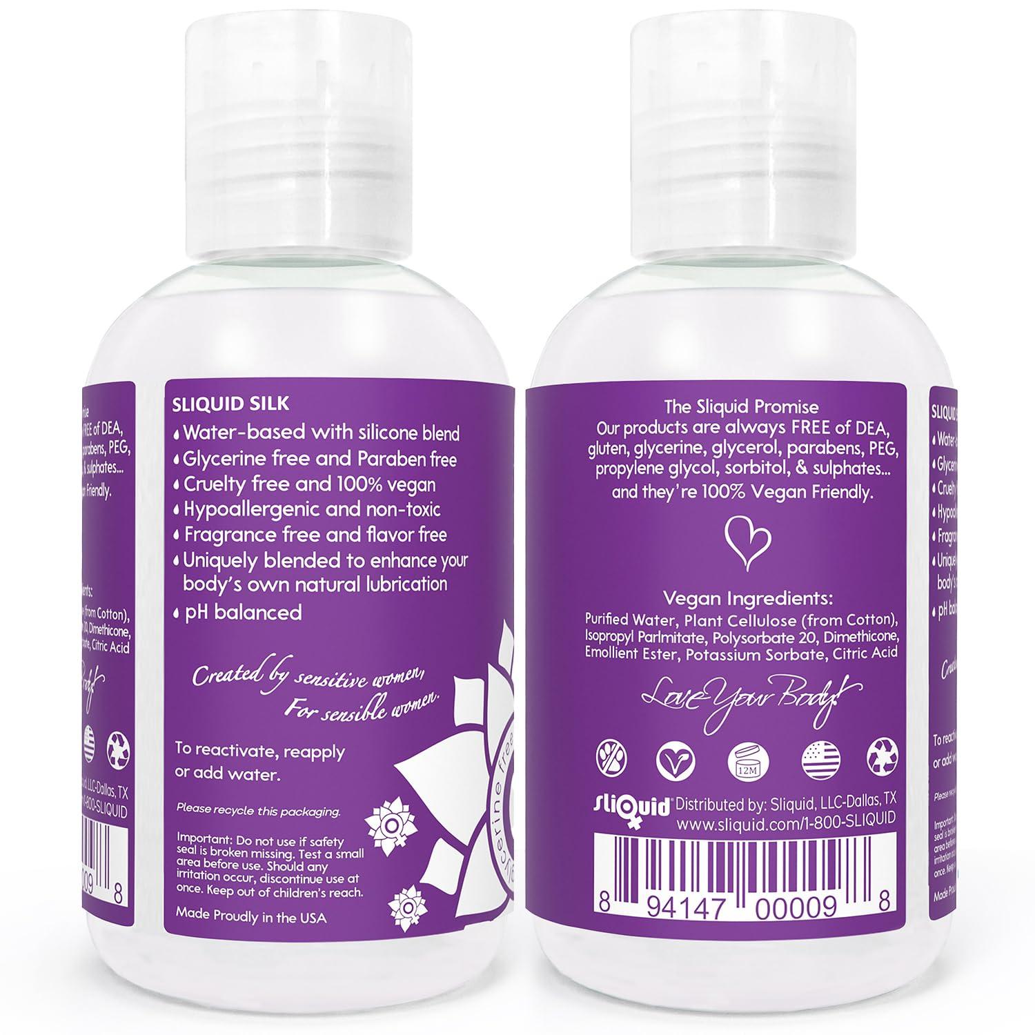 Sliquid Sliquid Silk Hybrid Lube Glycerine and Paraben Free Bottle, 4 oz/118 ml