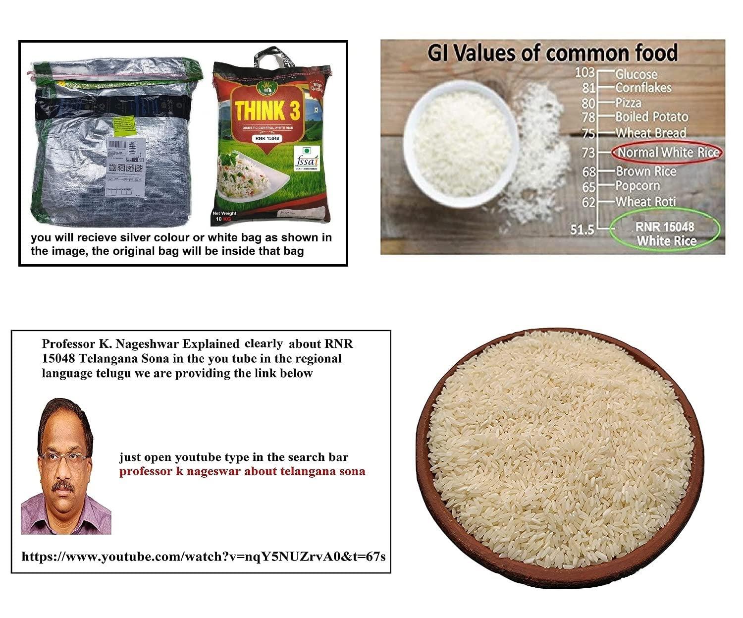 THINK3 THINK3 Diabetic Control White Rice RNR 15048 with Low glycemic Index (20 kg)
