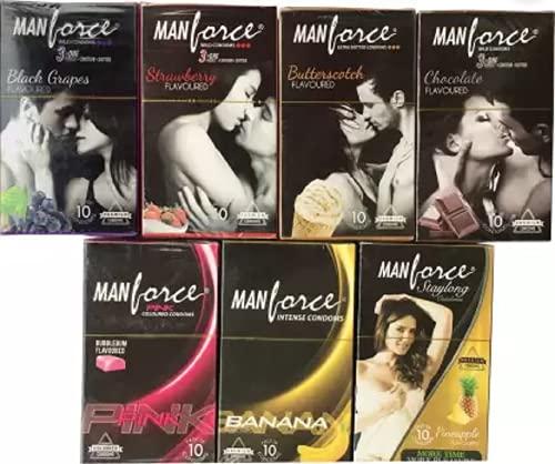 Manforce Manforce Mega Combo Honeymoon Pack Condom (Set of 7, 70s)