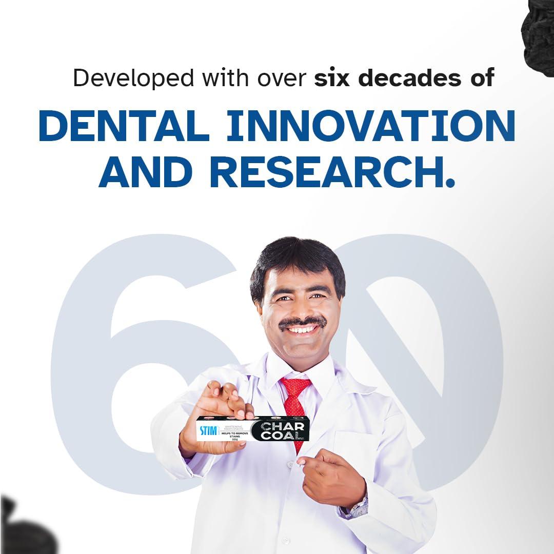 STIM STIM Charcoal Toothpaste For Natural Whitening (80g) Pack of 3