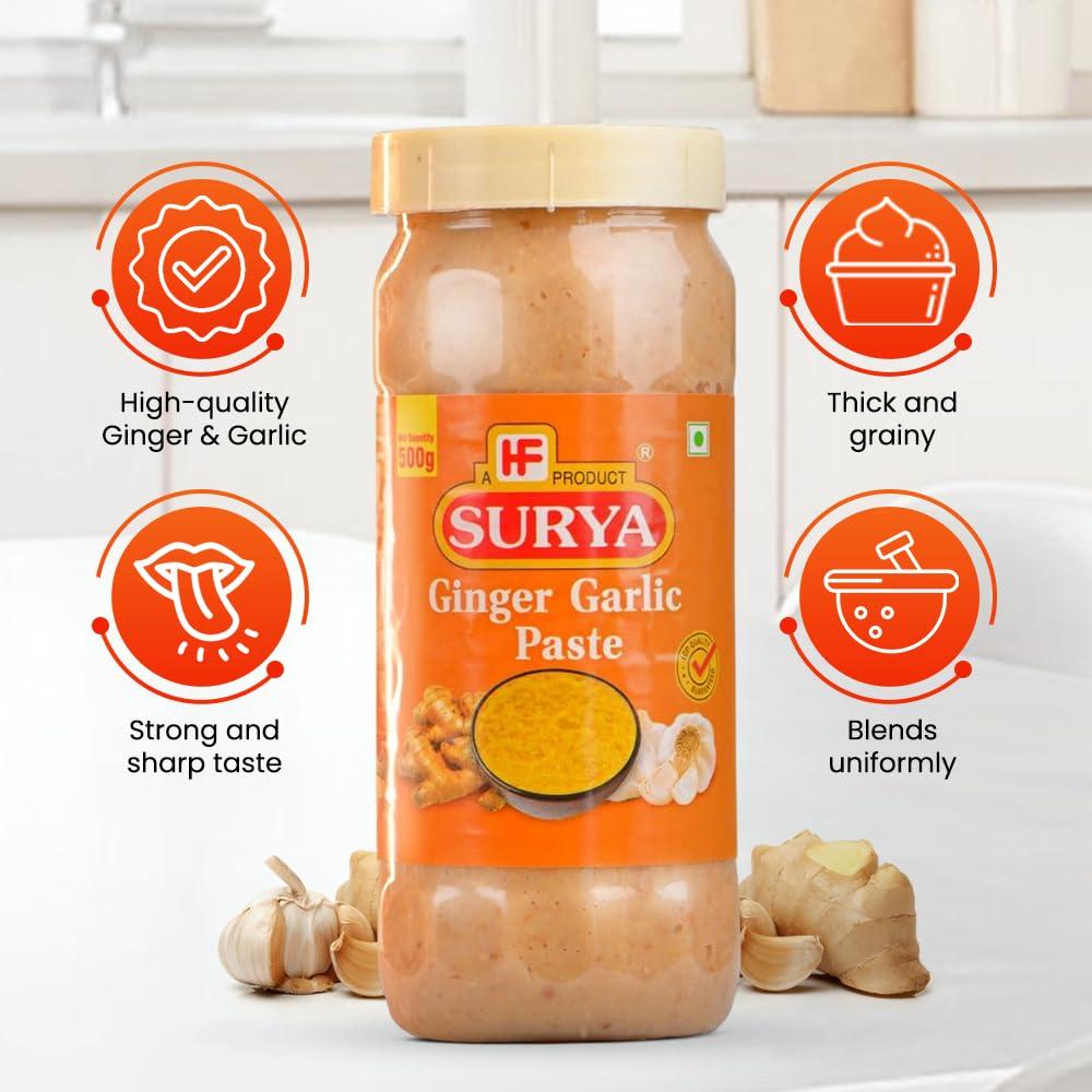 Surya Surya 500gm Ginger Garlic Paste |Adrak Lahsun Paste |Cooking Paste |Ready to use