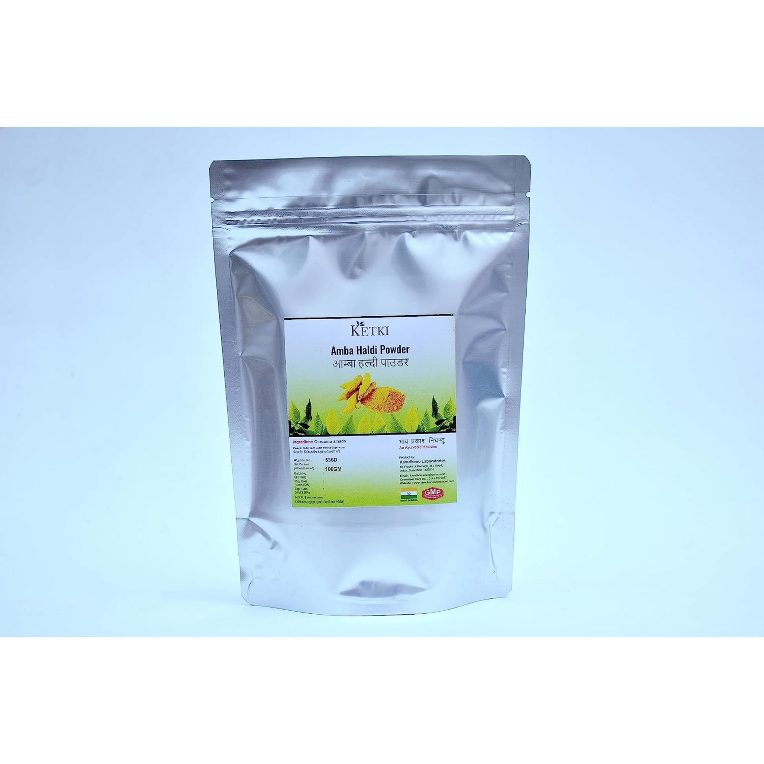 KETKI Ketki Amba Haldi Powder 100 grams, Pack of 1 | Curcuma amada/Mango Ginger/Jangli Haldi/kasthuri manjal/Curcumin