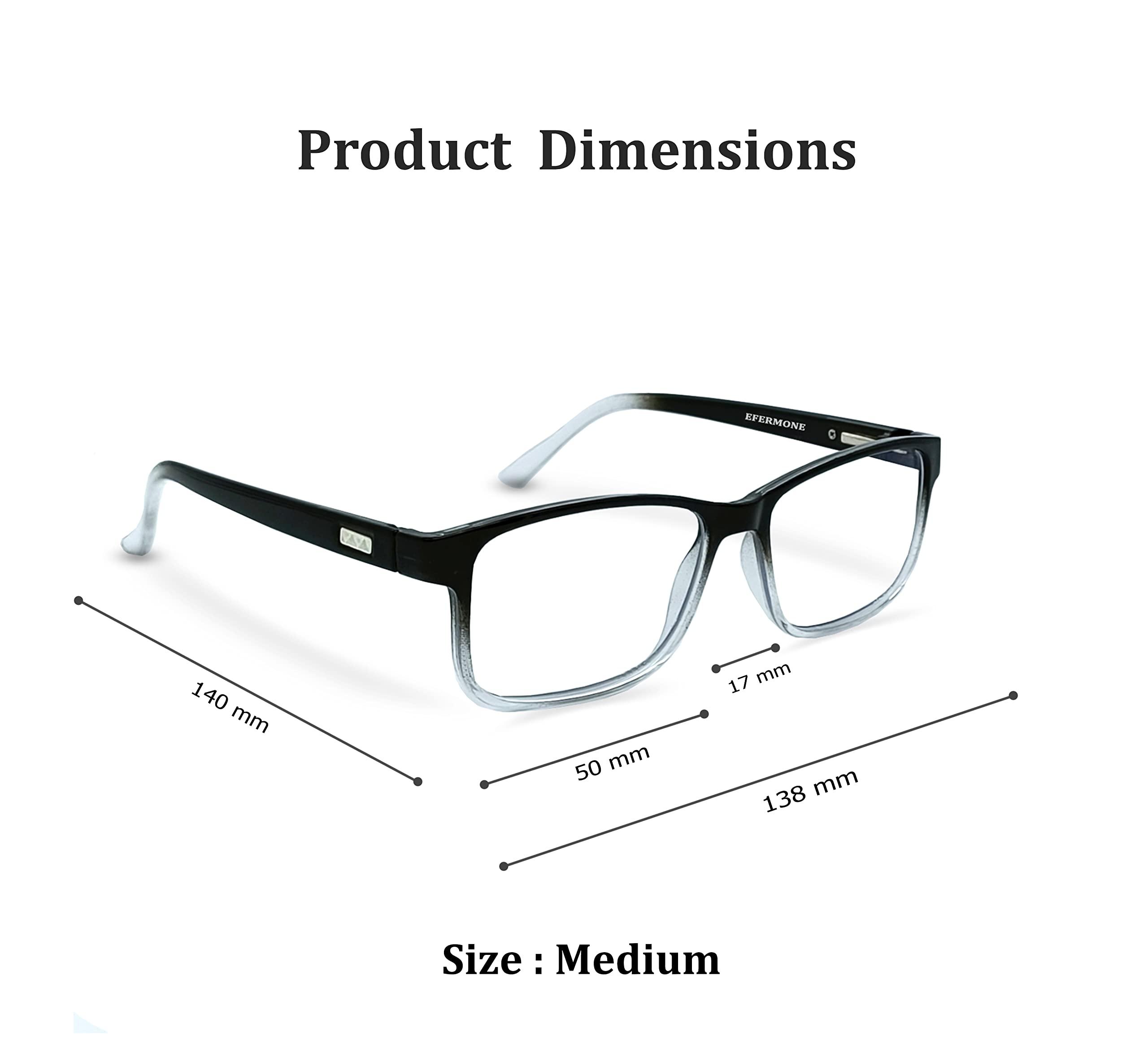 EFERMONE EFERMONE Blue Cut Glasses For Eye Protection From Laptop Computer Mobile TV with Anti-Glare and UV Protection (Unisex | Free Size)