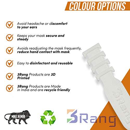 3 Rang 3 Rang Unbreakable Face Mask Holder and Extender Wear the mask longer without headache and Ear-pain (Grey, pack of 4)