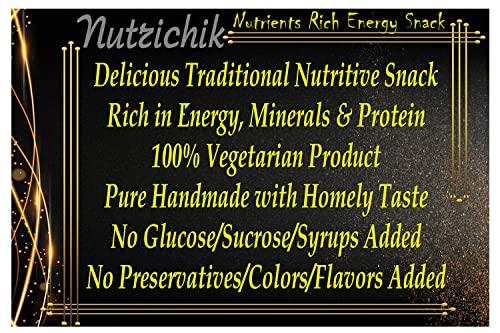 Nutrichik Nutri Nuts Mix Quad Chikki - Mixed Nut Chikki - Dry Fruit Chikki - Nuts Mix Quads - 200gm (4 Packs)