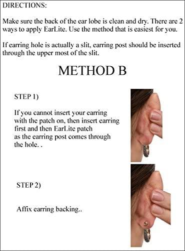EarLite EarLite 180 (60 Ea X 3 Packs) Invisible Earring Ear Support Waterproof Patches in ZipLock Pouch - Made in USA