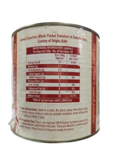 Pasta Zara pastaZARA Whole Peeled Tomatoes in Tomato Juice 2.5KG (Pelati)