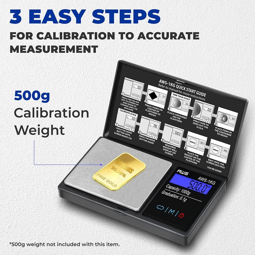 AMERICAN WEIGH SCALES American Weigh Scales AWS 1KG Digital Pocket Scale, 1000 x 0.1g
