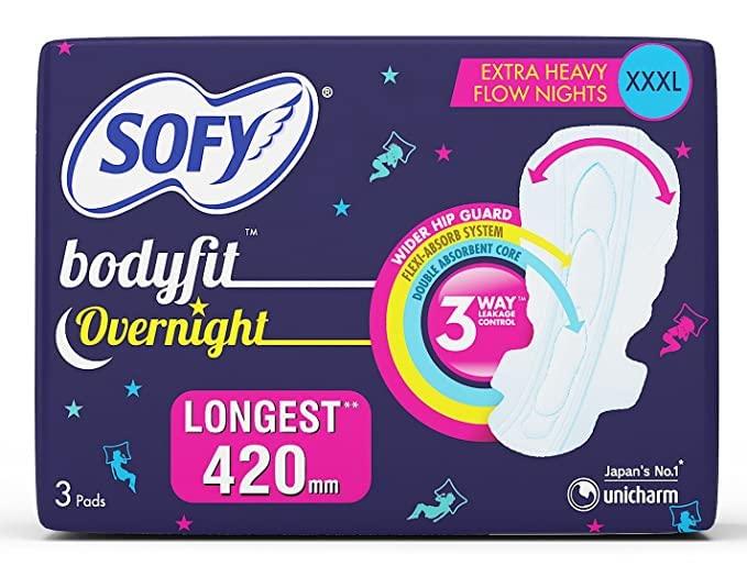 Sofy SOFi Overnight Xxxl Pack Of Four Sanitary Pad (Pack Of 4, 3 Pads Each)