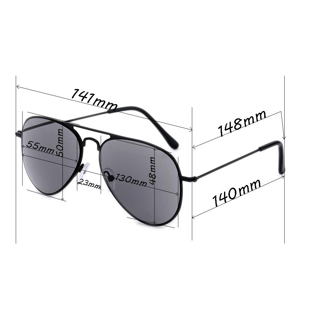 Gudzws Gudzws Sun Full Lens Reading Glasses Readers Sunglasses Classic Outdoor Sports Steel Stainless Black Frame Temple Grey Lens Super Simple Style Unisex +3.00 (Not for Driving)