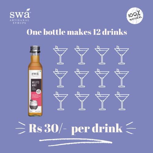 Swa Artisanal Syrups Swa Artisanal Syrups - Rum Cocktail Mixer Combo, 100% Natural, Makes 24-30 Drinks - Pack of 2 Syrups (250ml x 2)