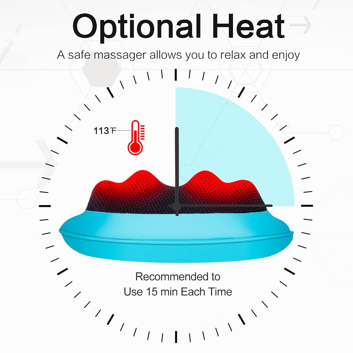 Mo Cuishle Shiatsu Neck Back Massager Pillow with Heat - Deep Tissue Kneading Massage for Back